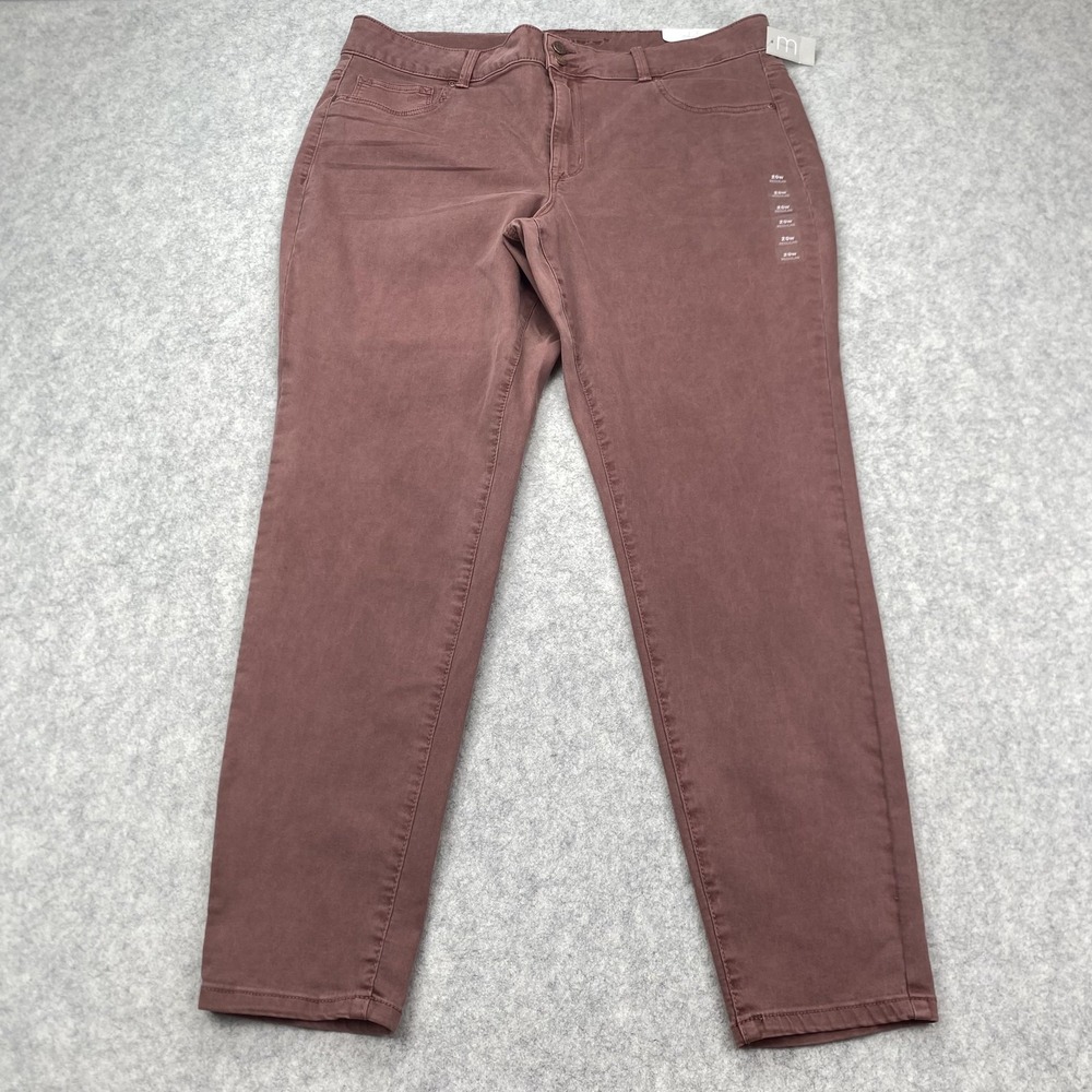 Maurices M Jeans Womens 20W (38x29) Pink High Rise Straight Stretch Denim